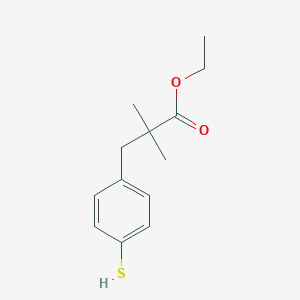 molecular formula C13H18O2S B014622 Ethyl 2,2-dimethyl-3-(4-sulfanylphenyl)propanoate CAS No. 869853-73-6