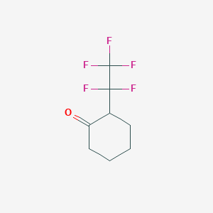 molecular formula C8H9F5O B14622012 Cyclohexanone, 2-(pentafluoroethyl)- CAS No. 56734-75-9