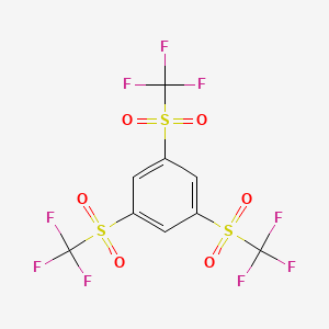 molecular formula C9H3F9O6S3 B14622146 1,3,5-Tris(trifluoromethanesulfonyl)benzene CAS No. 57830-58-7