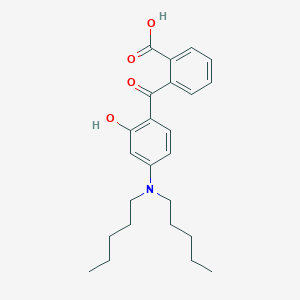 molecular formula C24H31NO4 B146223 Benzoic acid, 2-[4-(dipentylamino)-2-hydroxybenzoyl]- CAS No. 134338-99-1
