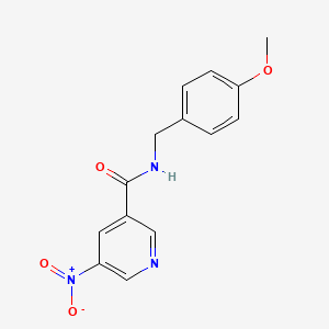 molecular formula C14H13N3O4 B14622405 N-[(4-Methoxyphenyl)methyl]-5-nitropyridine-3-carboxamide CAS No. 60524-33-6