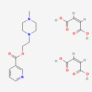 molecular formula C21H27N3O10 B14622454 Nicotinic acid, 2-(4-methyl-1-piperazinyl)ethyl ester, dimaleate CAS No. 57272-31-8