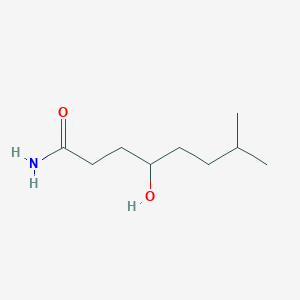 molecular formula C9H19NO2 B14622545 4-Hydroxy-7-methyloctanamide CAS No. 57753-52-3