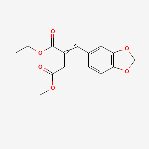 molecular formula C16H18O6 B14622729 Diethyl 2-[(2H-1,3-benzodioxol-5-yl)methylidene]butanedioate CAS No. 59000-91-8