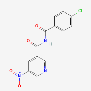 molecular formula C13H8ClN3O4 B14622796 N-(4-Chlorobenzoyl)-5-nitropyridine-3-carboxamide CAS No. 59290-44-7
