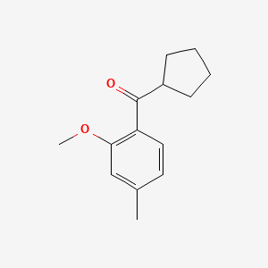 molecular formula C14H18O2 B14622872 Methanone, cyclopentyl(2-methoxy-4-methylphenyl)- CAS No. 57848-18-7