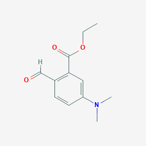 molecular formula C12H15NO3 B14622955 Ethyl 5-(dimethylamino)-2-formylbenzoate CAS No. 57470-72-1