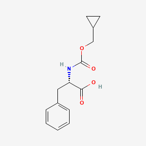 molecular formula C14H17NO4 B14622973 N-[(Cyclopropylmethoxy)carbonyl]-L-phenylalanine CAS No. 57282-35-6