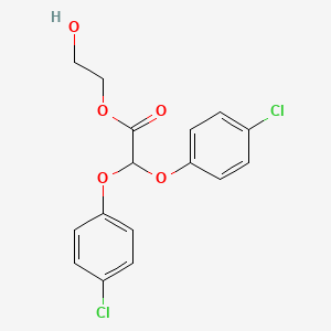 molecular formula C16H14Cl2O5 B14623042 Acetic acid, bis(4-chlorophenoxy)-, 2-hydroxyethyl ester CAS No. 58038-59-8