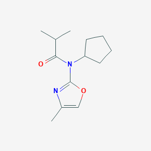 molecular formula C13H20N2O2 B14623086 N-Cyclopentyl-2-methyl-N-(4-methyl-1,3-oxazol-2-yl)propanamide CAS No. 57068-77-6
