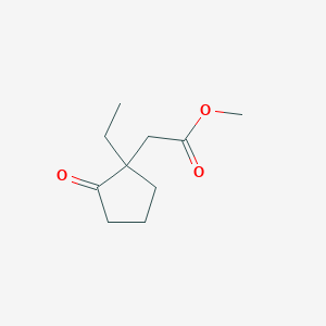 molecular formula C10H16O3 B14623103 Cyclopentaneacetic acid, 1-ethyl-2-oxo-, methyl ester CAS No. 58928-65-7