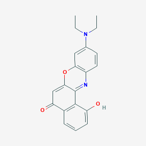 molecular formula C20H18N2O3 B1462313 5H-Benzo[a]phenoxazin-5-one, 9-(diethylamino)-1-hydroxy- CAS No. 188712-74-5