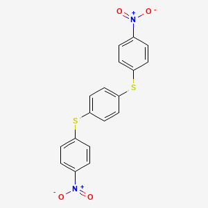 molecular formula C18H12N2O4S2 B14623137 Benzene, 1,4-bis[(4-nitrophenyl)thio]- CAS No. 54952-19-1