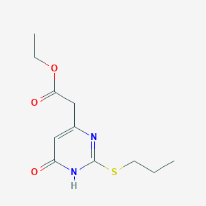 molecular formula C11H16N2O3S B1462319 Ethyl [6-oxo-2-(propylthio)-1,6-dihydropyrimidin-4-yl]acetate CAS No. 1242972-14-0