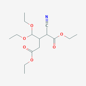 molecular formula C15H25NO6 B14623236 Diethyl 2-cyano-3-(diethoxymethyl)pentanedioate CAS No. 56744-28-6