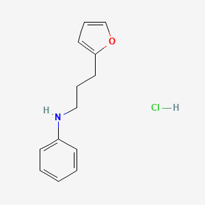 molecular formula C13H16ClNO B14623253 N-[3-(furan-2-yl)propyl]aniline;hydrochloride CAS No. 57696-81-8