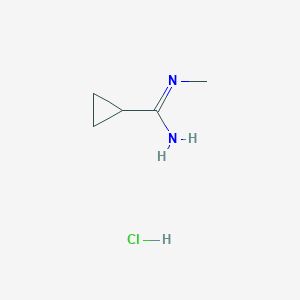 molecular formula C5H11ClN2 B1462329 N-methylcyclopropanecarboximidamide hydrochloride CAS No. 133090-11-6