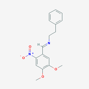 molecular formula C17H18N2O4 B14623298 (E)-1-(4,5-Dimethoxy-2-nitrophenyl)-N-(2-phenylethyl)methanimine CAS No. 58522-64-8
