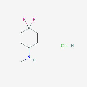 molecular formula C7H14ClF2N B1462336 4,4-difluoro-N-methylcyclohexan-1-amine hydrochloride CAS No. 1379258-01-1