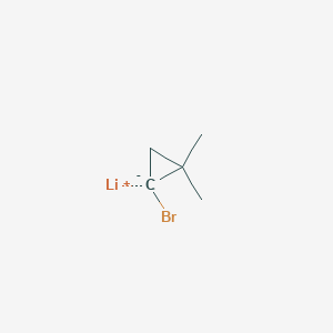 molecular formula C5H8BrLi B14623371 lithium;2-bromo-1,1-dimethylcyclopropane CAS No. 55264-73-8