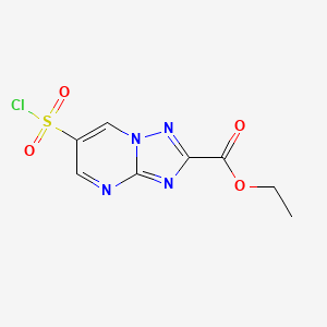 molecular formula C8H7ClN4O4S B1462345 Ethyl 6-(chlorosulfonyl)-[1,2,4]triazolo[1,5-a]pyrimidine-2-carboxylate CAS No. 1803591-20-9