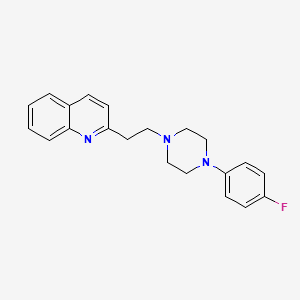 molecular formula C21H22FN3 B14623450 Quinoline, 2-(2-(4-(4-fluorophenyl)-1-piperazinyl)ethyl)- CAS No. 57962-07-9