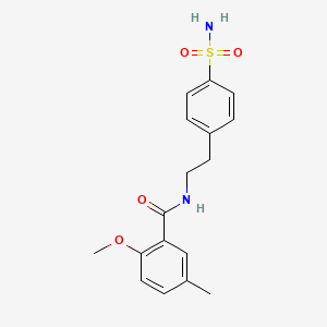 molecular formula C17H20N2O4S B14623490 Benzamide, N-[2-[4-(aminosulfonyl)phenyl]ethyl]-2-methoxy-5-methyl- CAS No. 59477-52-0