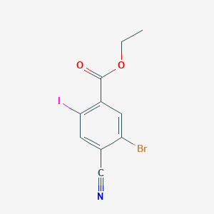 molecular formula C10H7BrINO2 B1462350 Ethyl 5-bromo-4-cyano-2-iodobenzoate CAS No. 1805419-17-3