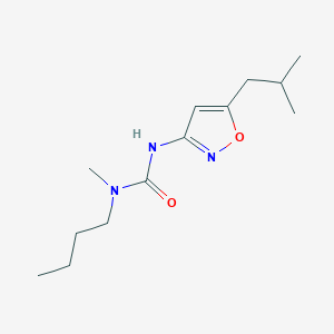molecular formula C13H23N3O2 B14623569 N-Butyl-N-methyl-N'-[5-(2-methylpropyl)-1,2-oxazol-3-yl]urea CAS No. 55808-35-0