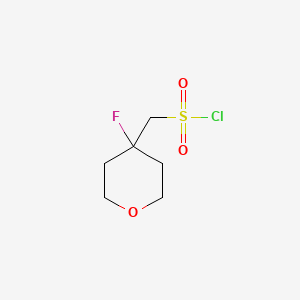 molecular formula C6H10ClFO3S B1462362 (4-Fluorooxan-4-yl)methanesulfonyl chloride CAS No. 1803608-24-3