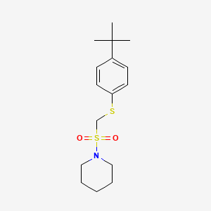 molecular formula C16H25NO2S2 B14623620 Piperidine, 1-[[[[4-(1,1-dimethylethyl)phenyl]thio]methyl]sulfonyl]- CAS No. 55116-67-1