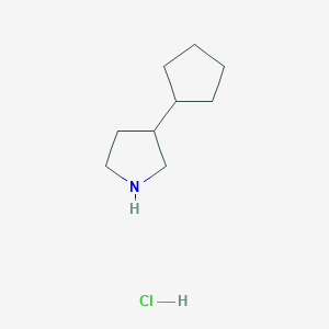 molecular formula C9H18ClN B1462363 3-Cyclopentylpyrrolidine hydrochloride CAS No. 1909336-46-4