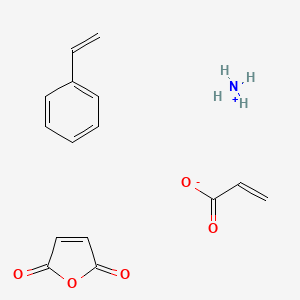 molecular formula C15H17NO5 B14623670 Azanium;furan-2,5-dione;prop-2-enoate;styrene CAS No. 57816-63-4