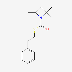 molecular formula C15H21NOS B14623671 S-(2-Phenylethyl) 2,2,4-trimethylazetidine-1-carbothioate CAS No. 54395-82-3