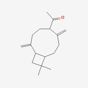 molecular formula C17H26O B14623687 Ethanone, 1-[10,10-dimethyl-2,6-bis(methylene)bicyclo[7.2.0]undec-5-yl]- CAS No. 55790-53-9