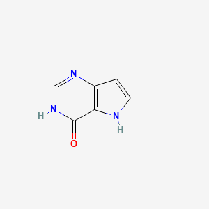 molecular formula C7H7N3O B1462374 6-methyl-3,5-dihydro-4H-pyrrolo[3,2-d]pyrimidin-4-one CAS No. 91996-90-6