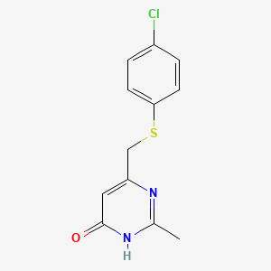 molecular formula C12H11ClN2OS B1462383 6-{[(4-Chlorophenyl)sulfanyl]methyl}-2-methyl-4-pyrimidinol CAS No. 886361-45-1