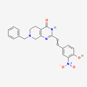 molecular formula C22H20N4O4 B1462388 7-benzyl-2-[2-(4-hydroxy-3-nitrophenyl)ethenyl]-5H,6H,7H,8H-pyrido[3,4-d]pyrimidin-4-ol CAS No. 1424357-72-1