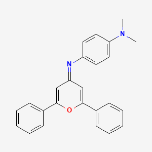molecular formula C25H22N2O B14623914 N'-(2,6-diphenyl-4H-pyran-4-ylidene)-N,N-dimethylbenzene-1,4-diamine 