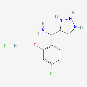 molecular formula C9H13Cl2FN4 B1462400 (4-chloro-2-fluorophenyl)(1H-1,2,3-triazol-4-yl)methanamine hydrochloride CAS No. 1803594-15-1