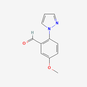 molecular formula C11H10N2O2 B1462411 5-Methoxy-2-(1H-pyrazol-1-yl)benzaldehyde CAS No. 1015845-56-3