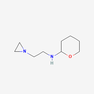 molecular formula C9H18N2O B14624143 N-[2-(Aziridin-1-yl)ethyl]oxan-2-amine CAS No. 56400-68-1