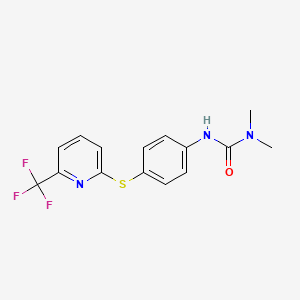 molecular formula C15H14F3N3OS B14624346 N,N-Dimethyl-N'-(4-{[6-(trifluoromethyl)pyridin-2-yl]sulfanyl}phenyl)urea CAS No. 57191-02-3