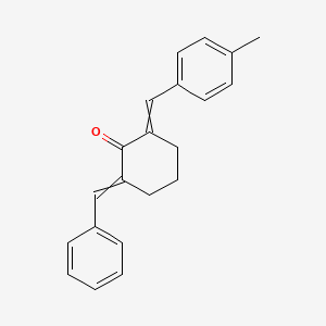 molecular formula C21H20O B14624789 Cyclohexanone, 2-[(4-methylphenyl)methylene]-6-(phenylmethylene)- CAS No. 57083-25-7