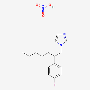 molecular formula C16H22FN3O3 B14624849 1-[2-(4-Fluorophenyl)heptyl]imidazole;nitric acid CAS No. 58830-99-2
