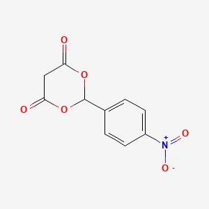 molecular formula C10H7NO6 B14624853 2-(4-Nitrophenyl)-1,3-dioxane-4,6-dione CAS No. 58413-48-2