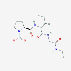 molecular formula C20H34N4O5 B146249 tert-butyl (2S)-2-[[(Z)-1-[[2-(ethylamino)-2-oxoethyl]amino]-4-methyl-1-oxopent-2-en-2-yl]carbamoyl]pyrrolidine-1-carboxylate CAS No. 125768-10-7