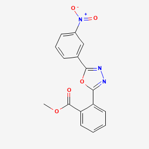 molecular formula C16H11N3O5 B14624922 Methyl 2-[5-(3-nitrophenyl)-1,3,4-oxadiazol-2-yl]benzoate CAS No. 56894-60-1