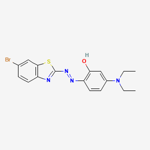 molecular formula C17H17BrN4OS B14625043 6-[2-(6-Bromo-1,3-benzothiazol-2-yl)hydrazinylidene]-3-(diethylamino)cyclohexa-2,4-dien-1-one CAS No. 54776-51-1