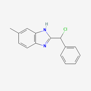 molecular formula C15H13ClN2 B1462507 2-[chloro(phenyl)methyl]-5-methyl-1H-1,3-benzodiazole CAS No. 1096878-94-2
